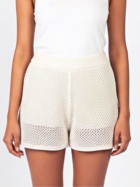 Uncharted Threads | Ivory Knit Lined Women's Shorts Soft